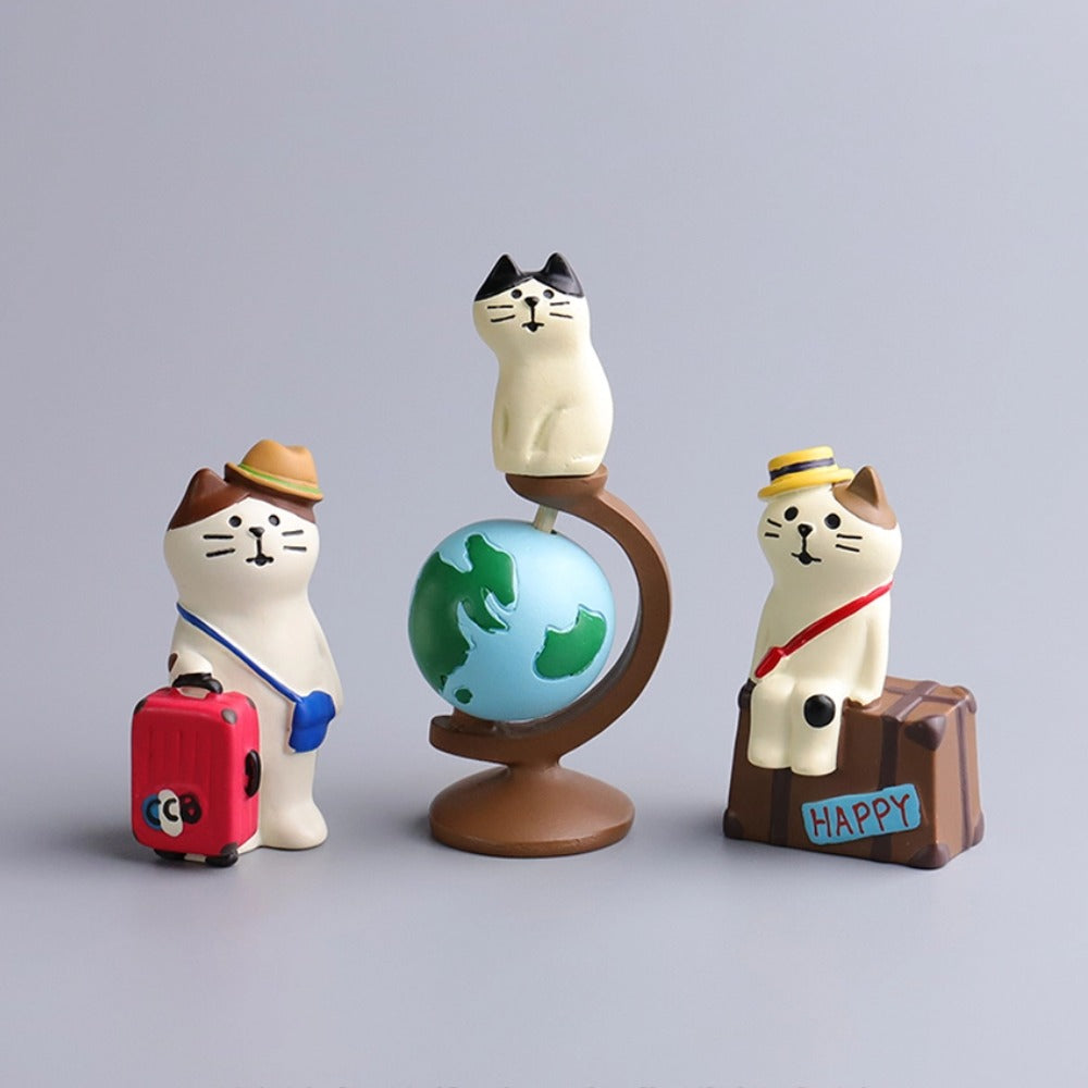 Décorations de bureau en forme de chat voyageur