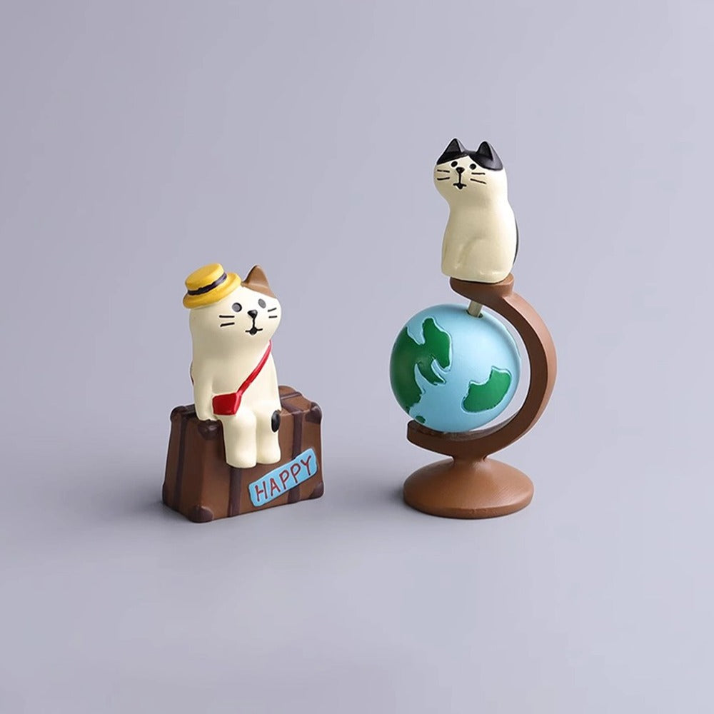 Décorations de bureau en forme de chat voyageur