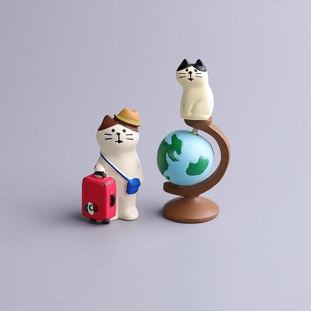 Décorations de bureau en forme de chat voyageur