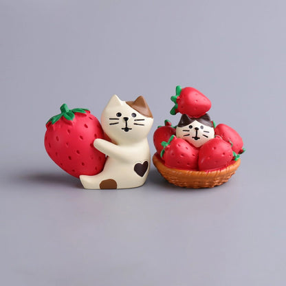 Strawberry cat series creative ornaments