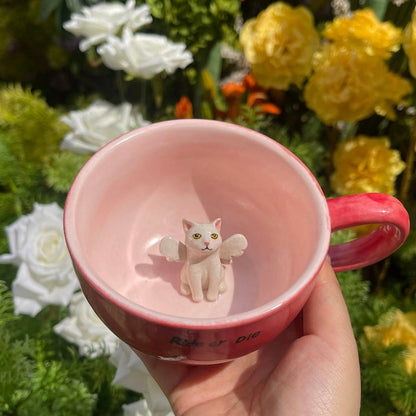 Handmade Custom Pet's Figure Ceramic Mug-Aesthetic