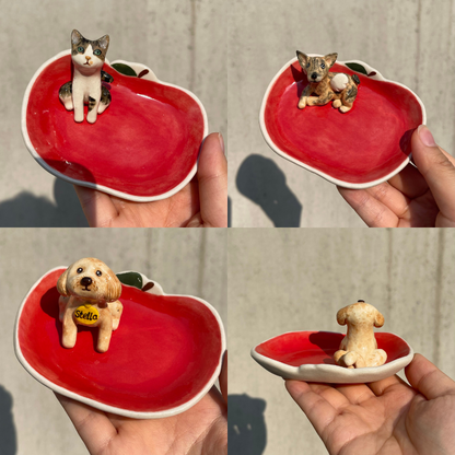 Ceramic Handmade Pet Figurine Jewel Holder Tray