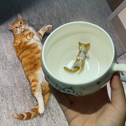 Handmade Custom Pet's Figure Ceramic Mug-For Cat