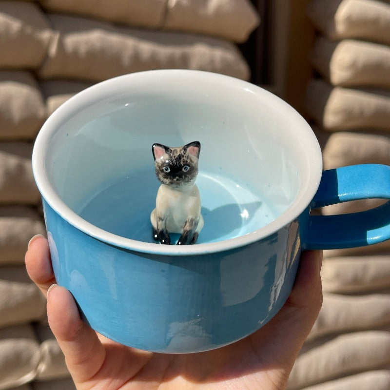 Handmade Custom Pet's Figure Ceramic Mug-For Cat