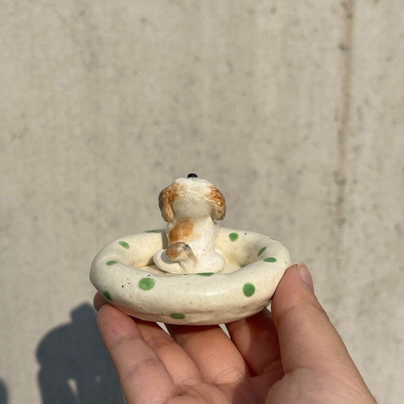 Ceramic Handmade Pet Figurine Jewel Holder Tray